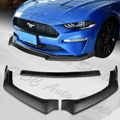 For 2018-2023 Ford Mustang Matt Black GT-Style Front Bumper Body Kit Spoiler Lip • $63.99