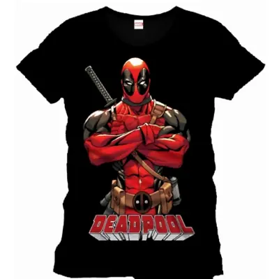 Official Marvel Deadpool T-shirt Front Pose Large *NEW* • £11.99