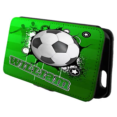 Personalised Football IPhone Case Custom Boys Flip Phone Cover Wallet Gift KS201 • £12.95