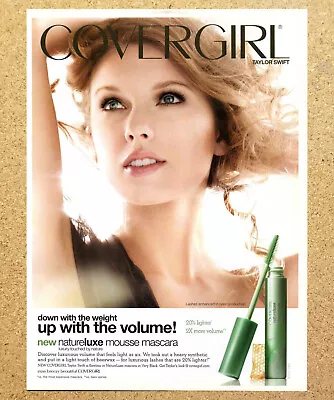 Covergirl Taylor Swift Natureluxe Mascara - Magazine Print Ads Ephemera Art 2011 • £12.34