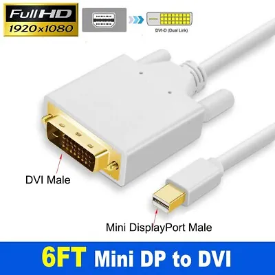 Mini Display Port DP Male To DVI Male M/M Adapter Cable Cord For MacBook Pro Air • $9.45