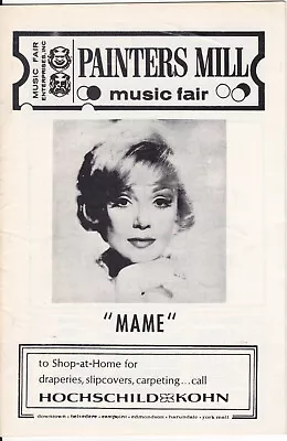 1969 Mame With Eddie Adams Painters Mill Music Fair Playbill Owings Mills MD  • £12.11