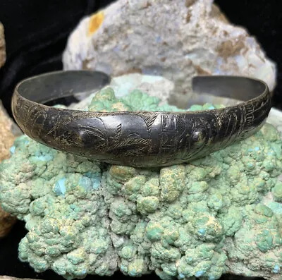 VERY OLD Northwestern Native American Haida Sterling Silver Storyteller Bracelet • $595