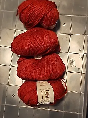 Elsebeth Lavold Favorite Wool Yarn 101 Flaming Red  Lot 85611 4 Balls • $9.99