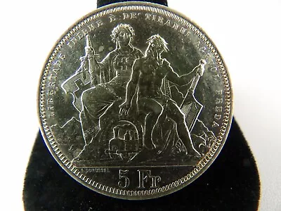 1883 Switzerland 5 Francs Silver Coin - Lugano Shooting Festival (3) • $100