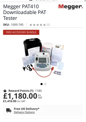 £595 • Buy Pat Tester - Megger PAT410 Downloadable PAT Tester - ( Electrician Testing )