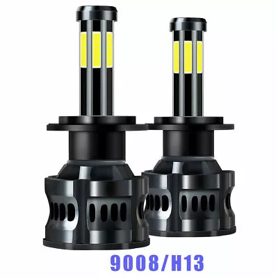 9008/H13 LED Headlights Bulbs Kit 8 Sided 3 Colors 360° High/Low Beam For F-150 • $25