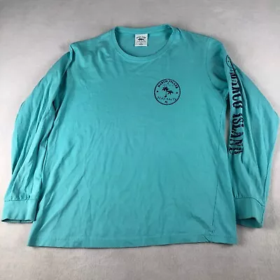 Spicy Tuna Shirt Mens Small Aqua Blue Marco Island Florida Long Sleeve • $14.89