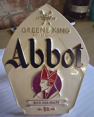 £15 • Buy Greene King Abbot Ale Metal Bar Clip & Pump Handpull (New) Pub Beer Memorabilia