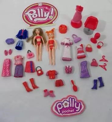$24.95 • Buy ~Mattel~ Polly Pocket Dolls, Rubber Clothes, Shoes Color RED LOT 20