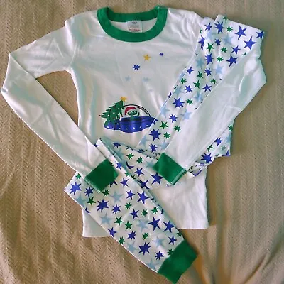 New Hanna Andersson 160/14 Long John Pajamas Organic Cotton NWT Christmas Alien • $29.95