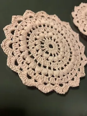 Vintage Hand Crochet Lace  Doilies Table Mats Napkins Handmade  100%cotton • £3.50