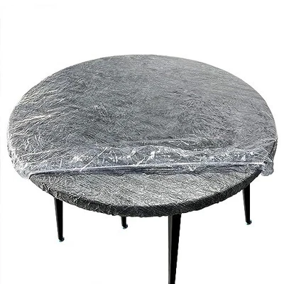 $21.35 • Buy Clear Vinyl Round Fitted Tablecloth Waterproof Elasticized Table Cloth Plasti...