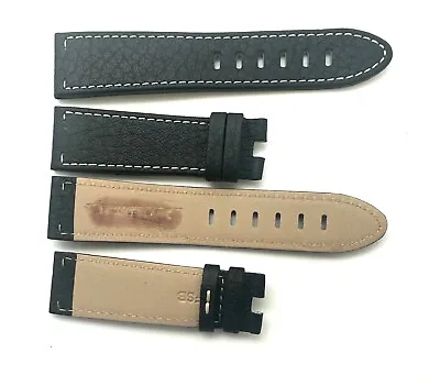22mm Montblanc Black Calfskin Stitched Leather Watch Band Strap 22/20 • $69