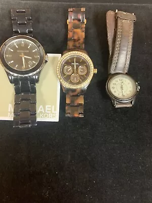 Lot Of 3 Womens Watches - Fossil Michael Kors Eddie Bauer • $29.95