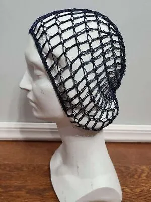 Reproduction 1940s Snood Navy Blue Hair Net Vintage Style WWII Reenactment Rayon • $6.49