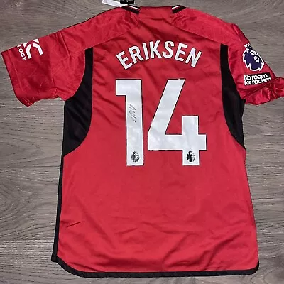 Signed Christian Eriksen Manchester United 23/24 Home Shirt With Coa And Proof • $14.30