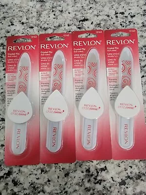 Lot Of 4 Revlon Crystal Nail File Dual Sided With Small Revlon Crazy Shine 15163 • $24.99