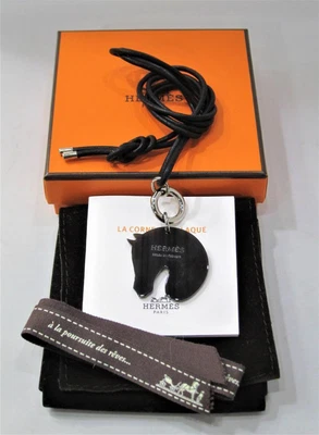 $427.50 • Buy Hermes Buffalo Horn Lacquer Necklace Choker Top 1.3 Inch