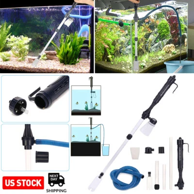$11.99 • Buy Electric Aquarium Fish Tank Siphon Pump Vacuum Gravel Water Filter Cleaner Pipe