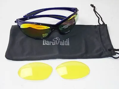 $28 • Buy Baruffaldi Wind Tech Blue Lenses Grey Mirror/yellow Motorcycle Glasses Goggles