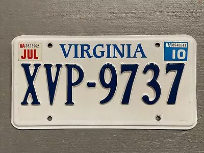 Vintage Virginia License Plate White/blue Xvp-9737 July 2010 Sticker. • $9.99