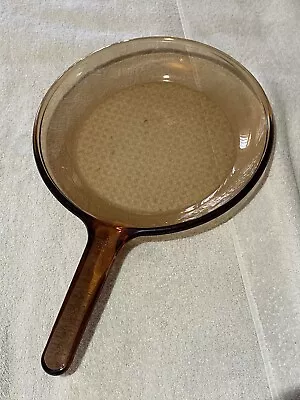 Corning Ware Visions Amber Glass Cookware 10  Waffle Bottom Skillet France • $19.95