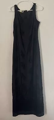 Vtg 90s Grunge Winona Ryder Double Fault Black Sleeveless Maxi Dress USA Made M • £16.39