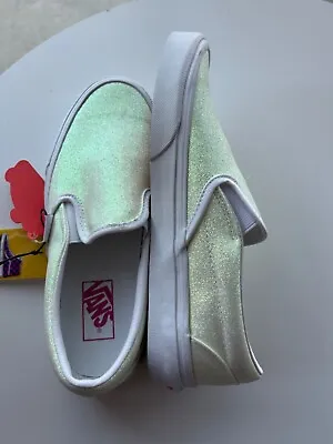 $70 Vans Glitter Lime Gold Slip-On Sneakers Shoes Size 9 NEW • $45