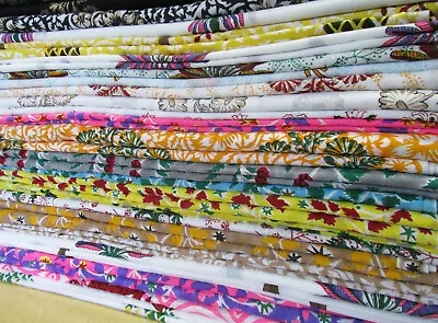 Indian Block Floral Print Fabric Cotton Cloth Craft DIY Sewing Fabric (BY YARD) • $114.93