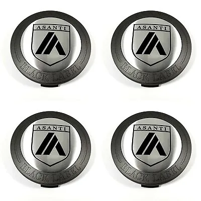 4 Asanti Matte Gray Anthracite Center Caps 2-15/16 OD 73.9mmHub Closed 1534G01 • $22.70