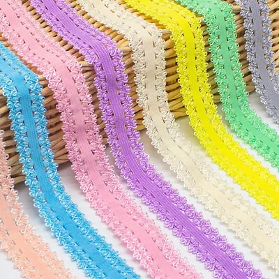 £3.32 • Buy 5 Yards Elastic Flower Embroidered Lace 15mm Trim Ribbon Fringe Lingerie Sewing