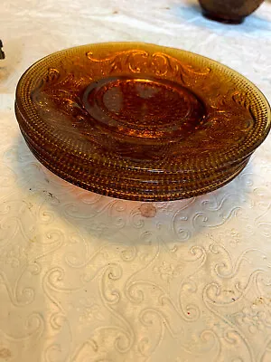 Vintage Indiana Tiara Amber Salad Plate  8  17 Plates Are Available @ $5.00 Each • $4