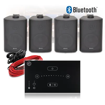 £299 • Buy In-Wall Bluetooth Speaker System Wireless Amp Home HiFi Music Sound Black 3  X4