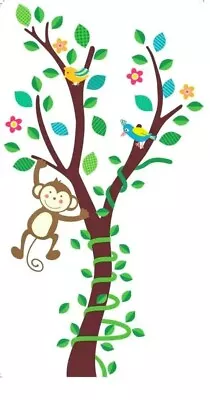 Monkey In A Tree Wall Decal 3D Stickers Mural Childs Bedroom Nursery Playroom  • $27.54