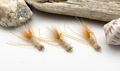 Ascension Bay Veverka Mantis Shrimp Size 4 Or 6 (3 Flies) - Gamakatsu Hooks! • $8.95