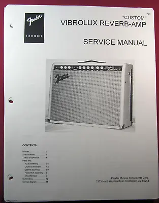 Fender Vibrolux Reverb-Amp Custom Service Manual • $12