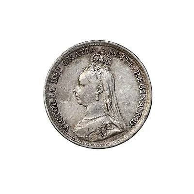 Great Britain 1891 Silver Threepence Queen Victoria British Coin 3P Km#758 • $20