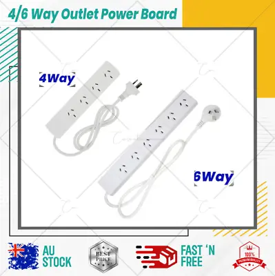 4/6 Way Outlet Power Board Powerboard Socket With Individual Switch Power Point* • $3.99