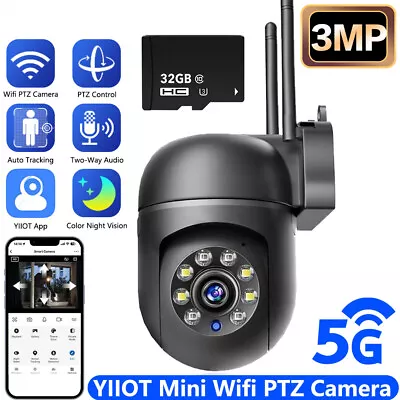 1080P 5G WIFI IP Camera Wireless Outdoor CCTV PTZ Smart Home Security IR Camera • £11.99