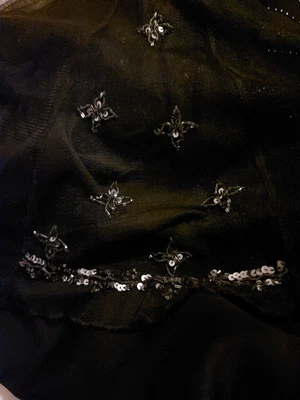 £8 • Buy Per Una Size 18 Long Black Skirt With Net Overlay With Beautiful Sequin...