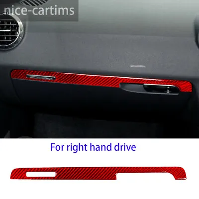 Red Carbon RHD Co-pilot Dashboard Panel Cover For Audi TT 8n 8J MK123 2008-2014 • $21.83