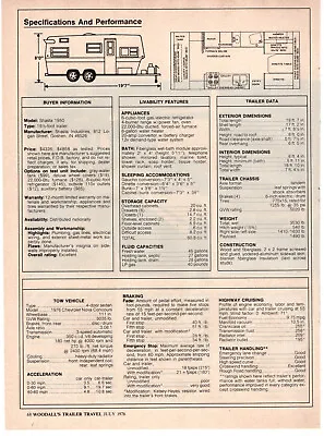 Shasta 1950 Travel Trailer Camper Specs RV 1976 Vintage Print Ad Original • $7.49