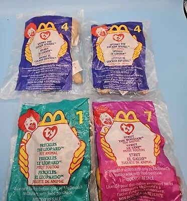 1999 McDonald's Ty Teenie Beenie Babies Set Of 4: 2 Spunky Freckles Strut New • $10