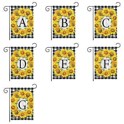 12x18 Inch Sunflower Letter Banner Monogram Garden Flag Initial Floral Banner • $9.29