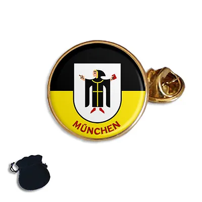 Munich Flag Coat Of Arms Germany  Enamel Lapel Pin Badge Gift Bavaria • £5.49