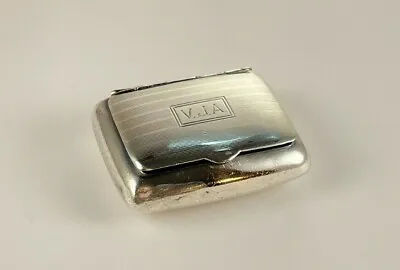 Blackinton & Co 2567 Sterling Silver Pill Trinket Box - With Monogram VJA • $99.99