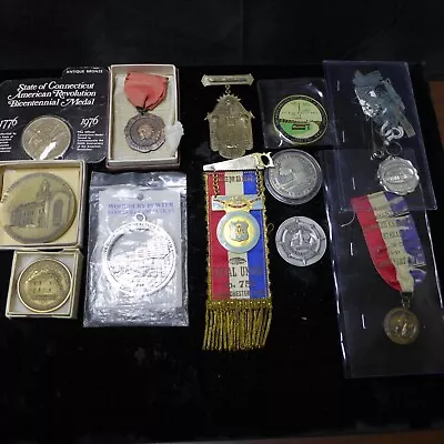 Lot Of (12) Different CONNECTICUT Medals & Tokens Bronze Or Base Medal • $99.95