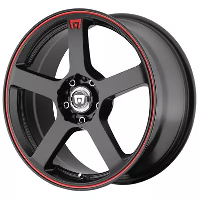 18x8 Black Red Wheels Motegi MR116 FS5 5x112/5x114.3 45 (Set Of 4)  72.56 • $864