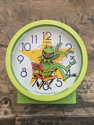 Vintage Kermit The Frog Timex Alarm Clock Original Plastic Green Muppet Untested • $30